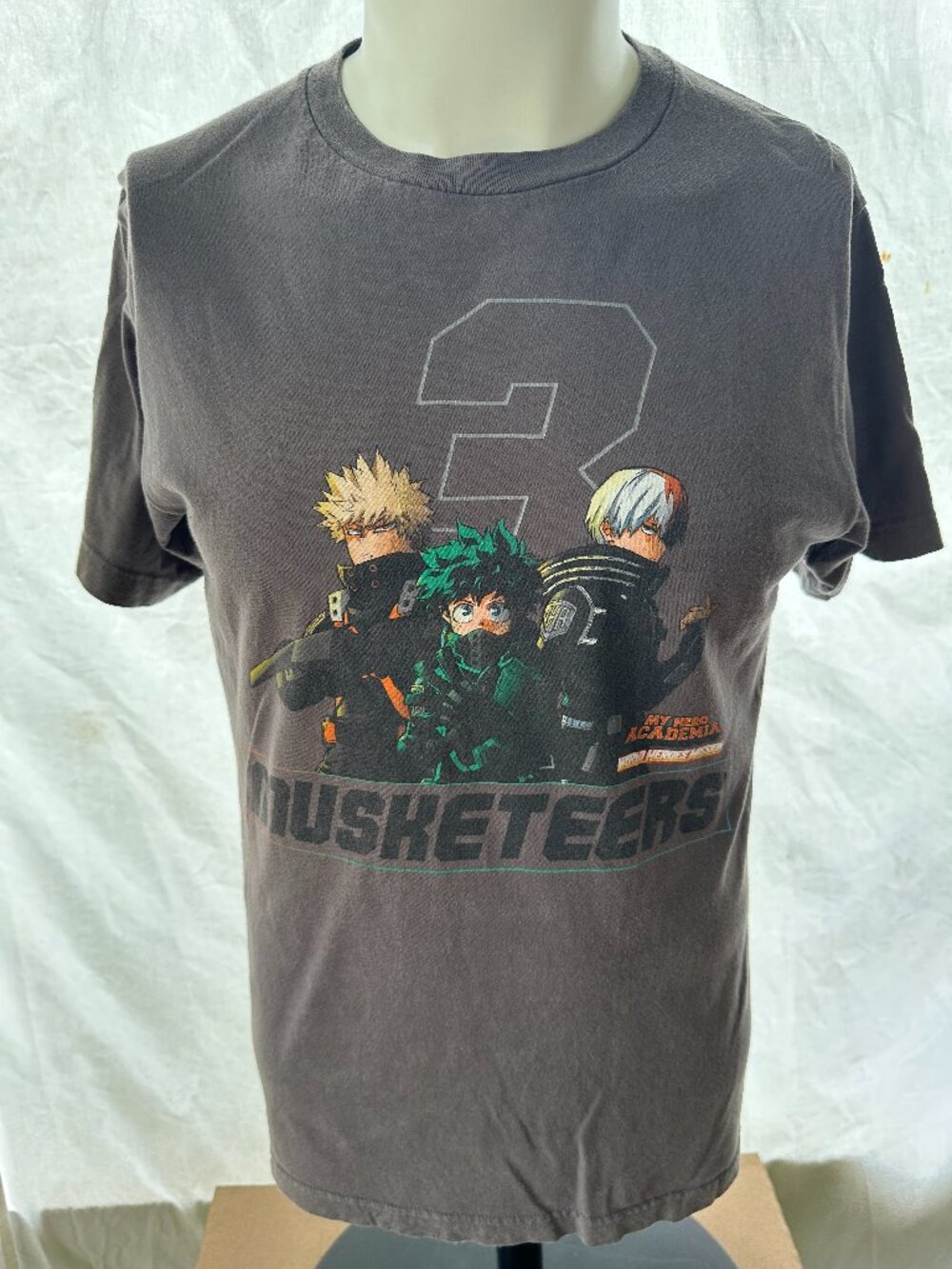 My Hero Academia Musketeers World Heroes Mission Men's Dark Gray Shirt Medium 20